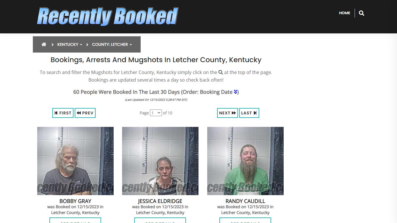 Bookings, Arrests and Mugshots in Letcher County, Kentucky